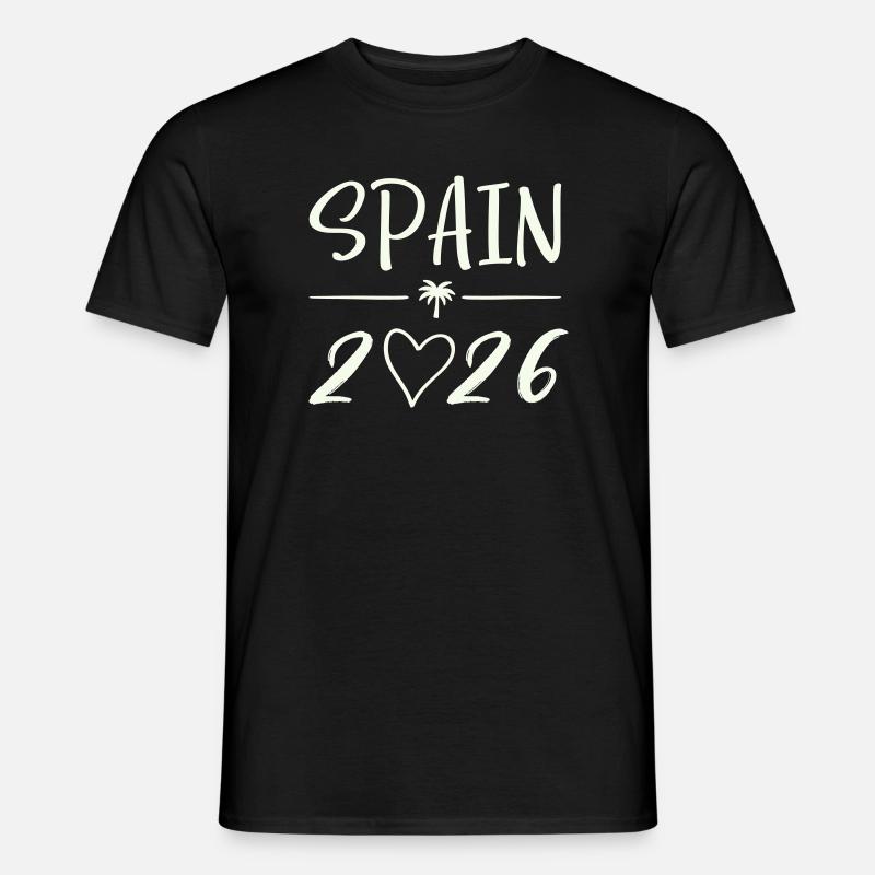 Spanien 2026 Palmen - Männer T-Shirt - Schwarz