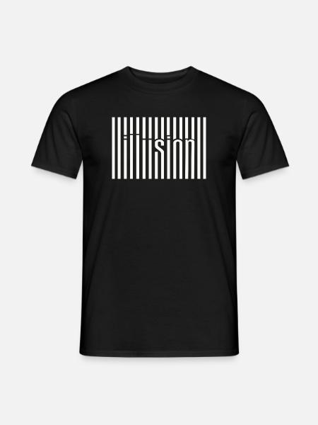 Barcode Illusion - Männer T-Shirt - Schwarz