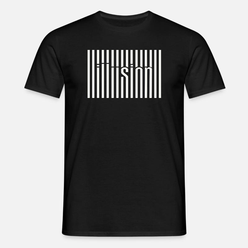 Barcode Illusion - Men's T-Shirt - black