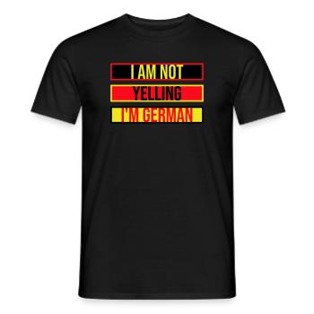 I Am Not Yelling I'm German Lustig Deutsch Spruch - Men's T-Shirt - black - Front - AI Model Male 178 light (178cm)