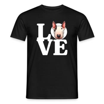 LOVE Bull Terrier Dog Dog Lover Funny - Men's T-Shirt - black - Front - AI Model Male 178 light (178cm)