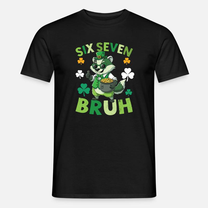 St. Patrick's Day Waschbär - Männer T-Shirt - Schwarz