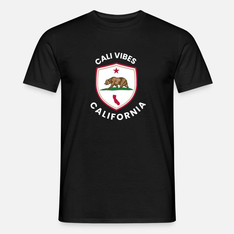 Cali Vibes California Shield - Männer T-Shirt - Schwarz