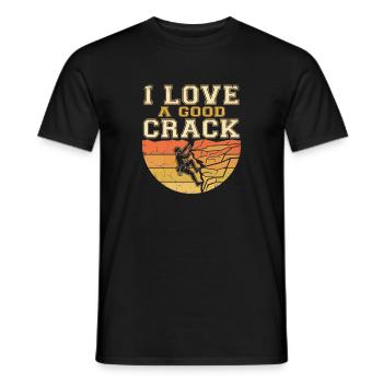 I Love A Good Crack Climbing Humor Saying - Men's T-Shirt - black - Front - AI Model Male 178 light (178cm)