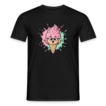 Kawaii Eistüte mit Sprinkles - Men's T-Shirt - black - Front - AI Model Male 178 light (178cm)