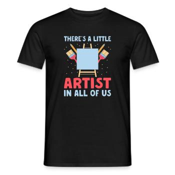 Artist Painter Graphic Little Artist In All Of Us - Men's T-Shirt - black - Front - AI Model Male 178 light (178cm)