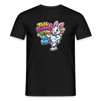 Bunny Bunny Bunny Printemps Fleurs de Printemps Jardin d’été de Pâques - T-shirt homme - noir - Devant - AI Model Male 178 light (178cm)