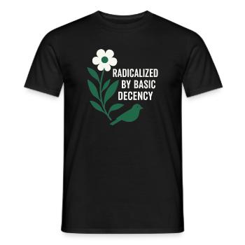 Chemise radicalisée par la décence pour activistes - T-shirt homme - noir - Devant - AI Model Male 178 light (178cm)