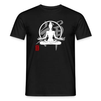 Yoga Silhouette Meditation Zen Kanji Détendre - T-shirt homme - noir - Devant - AI Model Male 178 light (178cm)