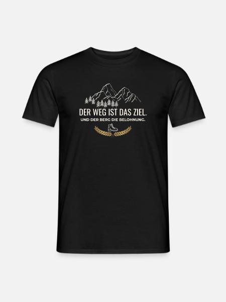 Der Weg ist das Ziel. Und der Berg die Belohnung - Männer T-Shirt - Schwarz