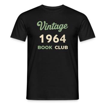 Vintage 1964 Book Club Retro Geburtsjahr Geschenk - Männer T-Shirt - Schwarz - Vorne - AI Model Male 178 light (178cm)