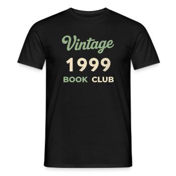 Vintage 1999 Book Club Retro Birth Year Gift - Men's T-Shirt - black - Front - AI Model Male 178 light (178cm)