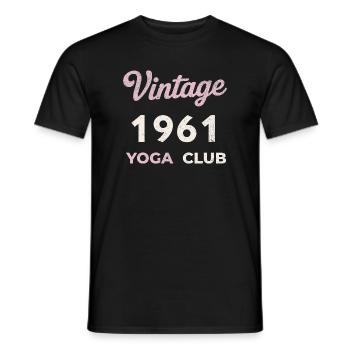 Vintage 1961 Yoga Club Retro Birth Year Vintage - Men's T-Shirt - black - Front - AI Model Male 178 light (178cm)