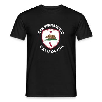 Bear Shield California San Bernardino - Men's T-Shirt - black - Front - AI Model Male 178 light (178cm)