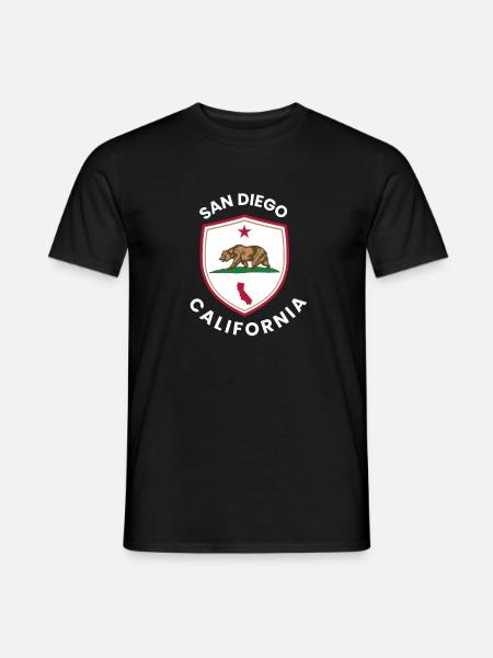 San Diego Bärenzeichen Flagge - Männer T-Shirt - Schwarz