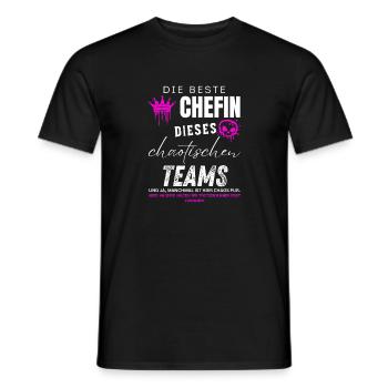 beste Chefin chaotisches Team Chefin geschenke - Männer T-Shirt - Schwarz - Vorne - AI Model Male 178 light (178cm)