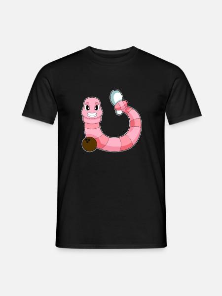 Wurm Bowling Bowlingkugel Pin - Männer T-Shirt - Schwarz