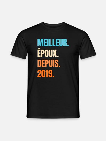Bester Ehemann seit 2019 Geschenk-Ehemann - Männer T-Shirt - Schwarz