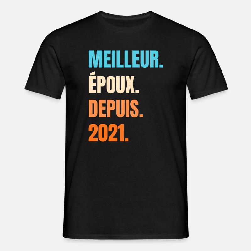 Bester Ehemann seit 2021 Geschenk-Ehemann - Männer T-Shirt - Schwarz