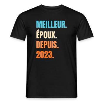 Meilleur Époux Depuis 2023 Cadeau Mari - T-shirt homme - noir - Devant - AI Model Male 178 light (178cm)