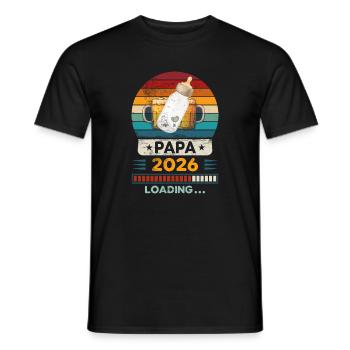 Papa 2026 en chargement. - T-shirt homme - noir - Devant - AI Model Male 178 light (178cm)
