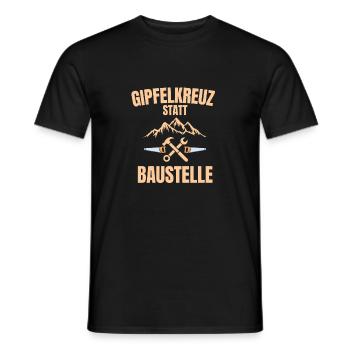 Hiking Craftsmen's summit cross instead of construction site - Men's T-Shirt - black - Front - AI Model Male 178 light (178cm)