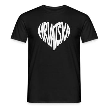 Fonts du cœur de Hrvatska Croatia - T-shirt homme - noir - Devant - AI Model Male 178 light (178cm)