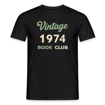 Cadeau rétro de l’année de naissance vintage du club de lecture 1974 - T-shirt homme - noir - Devant - AI Model Male 178 light (178cm)
