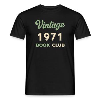 Vintage 1971 Book Club Retro Geburtsjahr Geschenk - Männer T-Shirt - Schwarz - Vorne - AI Model Male 178 light (178cm)