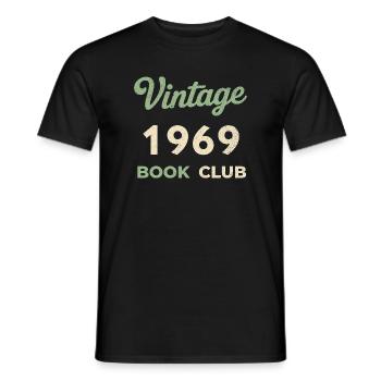 Vintage 1969 Book Club Retro Birth Year Gift - Men's T-Shirt - black - Front - AI Model Male 178 light (178cm)