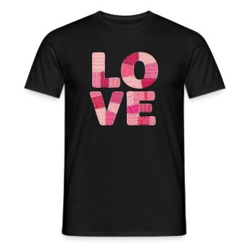Love Patchwork Shirt Stickers for Women - Men's T-Shirt - black - Front - AI Model Male 178 light (178cm)