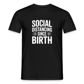 Distanciation sociale depuis la naissance - T-shirt homme - noir - Devant - AI Model Male 178 light (178cm)