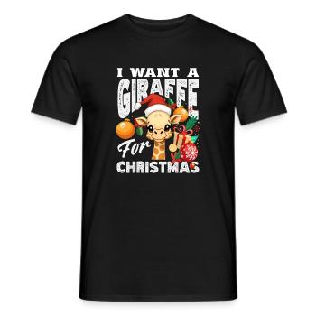 Je souhaite un Noël de girafe - T-shirt homme - noir - Devant - AI Model Male 178 light (178cm)