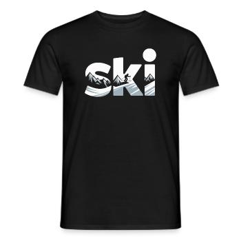 Ski Bergpanorama Typo Design - Männer T-Shirt - Schwarz - Vorne - AI Model Male 178 light (178cm)