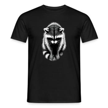Racoon Schattenzeichnung Waschbär - Männer T-Shirt - Schwarz - Vorne - AI Model Male 178 light (178cm)