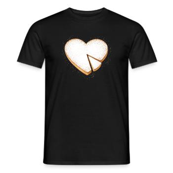 Heart Shaped Cake with Powdered Sugar Illustration - Men's T-Shirt - black - Front - AI Model Male 178 light (178cm)