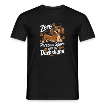 Zero Personal Space With My Dachshund Funnier - Men's T-Shirt - black - Front - AI Model Male 178 light (178cm)
