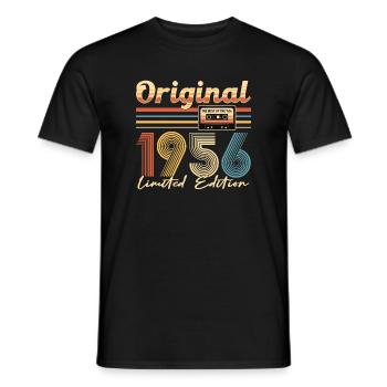 70th birthday, 70 years, original 1956 - Men's T-Shirt - black - Front - AI Model Male 178 light (178cm)