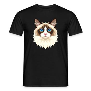 Ragdoll Katze Ragdollkatze Cat Süße Ragdoll Katzen - Männer T-Shirt - Schwarz - Vorne - AI Model Male 178 light (178cm)