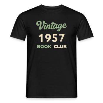 Vintage 1957 Book Club Retro Geburtsjahr Geschenk - Männer T-Shirt - Schwarz - Vorne - AI Model Male 178 light (178cm)