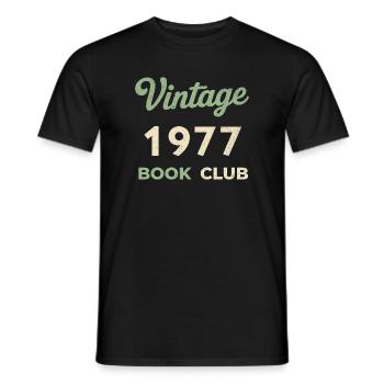 Vintage 1977 Book Club Retro Geburtsjahr Geschenk - Männer T-Shirt - Schwarz - Vorne - AI Model Male 178 light (178cm)