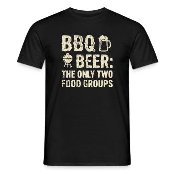 BBQ Shirt, Hoodie for Grill Masters and Grill Fans - Men's T-Shirt - black - Front - AI Model Male 178 light (178cm)