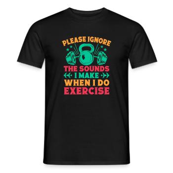 Fitness Motivation Bodybuilder Ignore The Sounds - Männer T-Shirt - Schwarz - Vorne - AI Model Male 178 light (178cm)