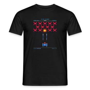 Arcade rétro années 80 Pixel Alien Gamer Vintage - T-shirt homme - noir - Devant - AI Model Male 178 light (178cm)