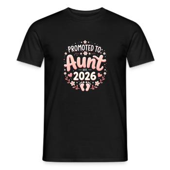 Aunt 2026 Aunt 2026 Promoted to Aunt 2026 - Men's T-Shirt - black - Front - AI Model Male 178 light (178cm)