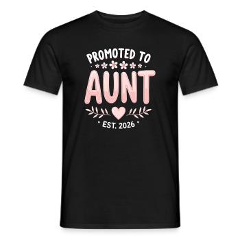 Aunt 2026 Aunt 2026 Promoted to Aunt 2026 - Men's T-Shirt - black - Front - AI Model Male 178 light (178cm)