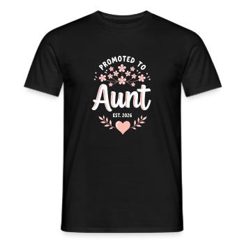 Aunt 2026 Aunt 2026 Promoted to Aunt 2026 - Men's T-Shirt - black - Front - AI Model Male 178 light (178cm)