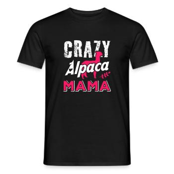 Crazy Alpaca Mama Funny Alpaca Lover Design - Men's T-Shirt - black - Front - AI Model Male 178 light (178cm)