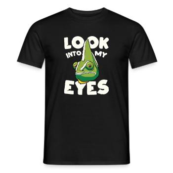 Regarde-moi dans les yeux, design caméléon drôle - T-shirt homme - noir - Devant - AI Model Male 178 light (178cm)