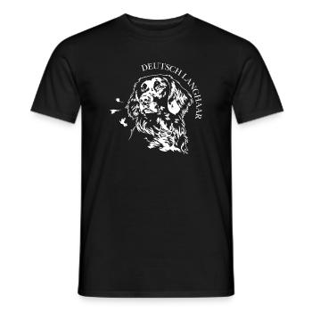 Deutsch Langhaar Portrait Jagdhunde Hunde Wilsigns - Männer T-Shirt - Schwarz - Vorne - AI Model Male 178 light (178cm)